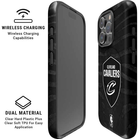 NBA Cleveland Cavaliers Black Animal Print iPhone 16 Pro Magsafe Impact Case